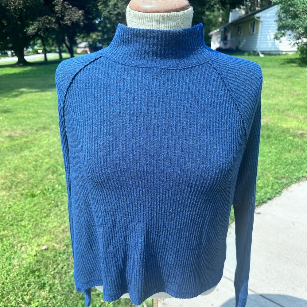 Abercrombie & Fitch Blue Cowl Neck Sweater